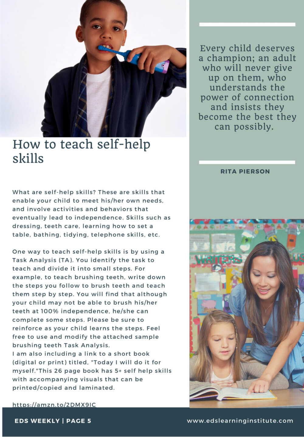 How to teach self-help skills